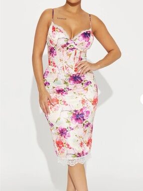 Floral Dress in Pink and Purple